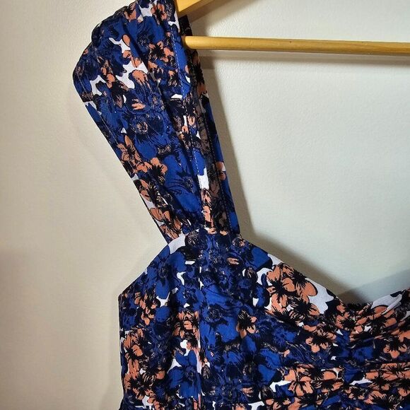 NWOT FREE PEOPLE BOHO PATTERN PLAY LINEN BLEND SHORT DRESS SZ MEDIUM - Picture 4 of 16